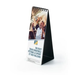 Calendrier chevalet vertical (21x7,5 cm) personnalisé - Logo intégré Valeurs du sport