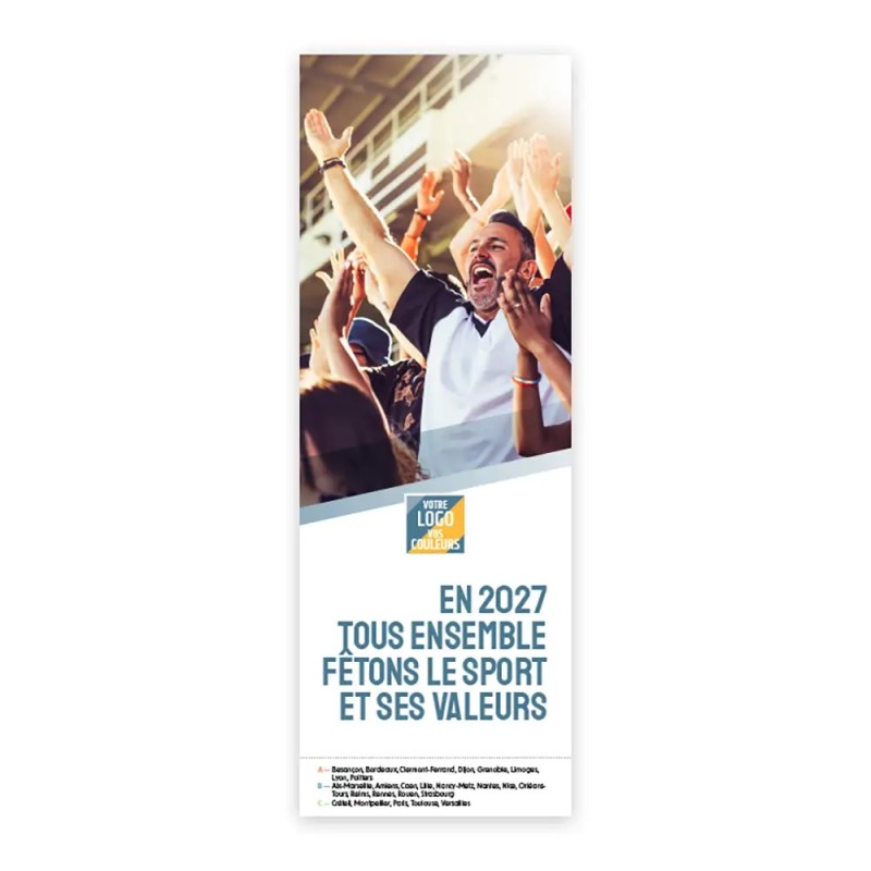 Calendrier chevalet vertical (21x7,5 cm) personnalisé - Logo intégré Valeurs du sport