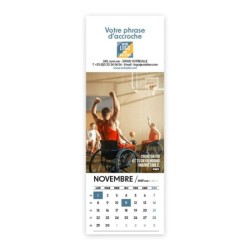 Calendrier chevalet vertical (21x7,5 cm) personnalisé - Logo intégré Valeurs du sport