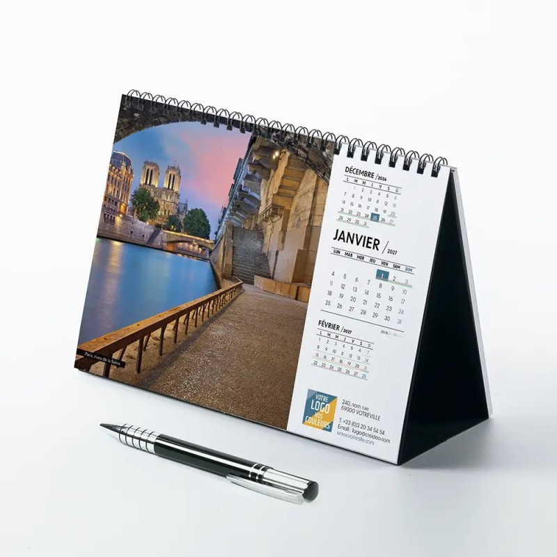 Calendrier chevalet A5 (21x15 cm) personnalisé - Patrimoine France