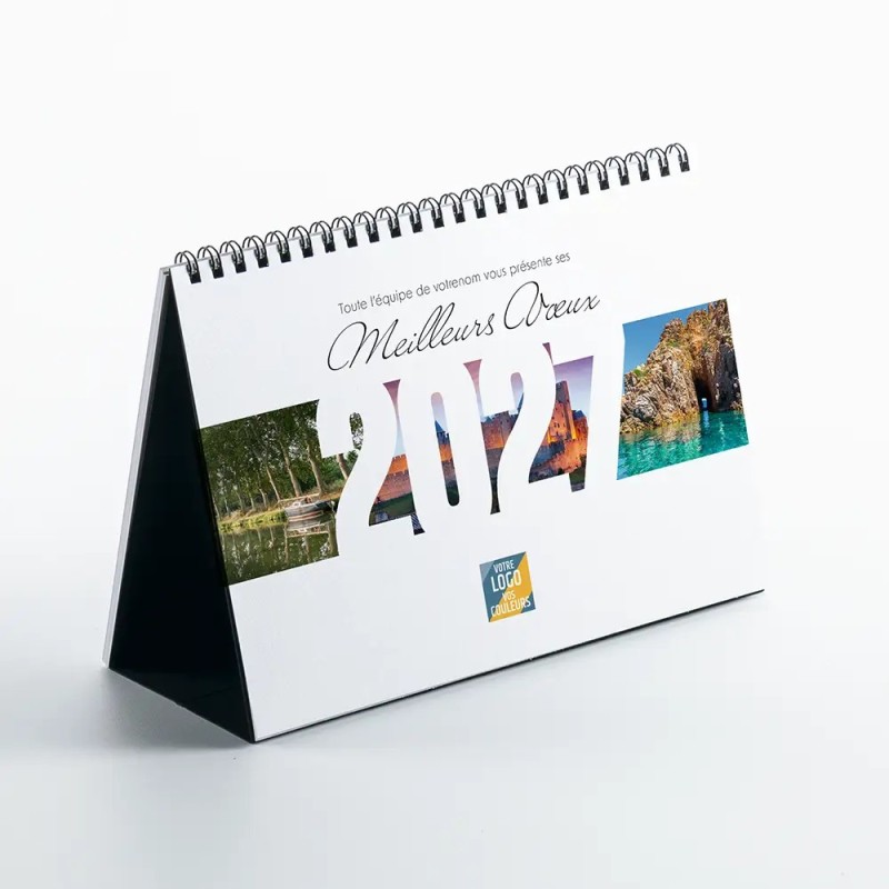 Calendrier chevalet A5 (21x15 cm) personnalisé - Patrimoine France