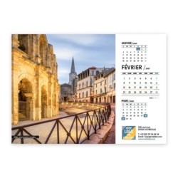 Calendrier chevalet A5 (21x15 cm) personnalisé - Patrimoine France