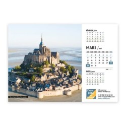 Calendrier chevalet A5 (21x15 cm) personnalisé - Patrimoine France