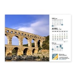 Calendrier chevalet A5 (21x15 cm) personnalisé - Patrimoine France