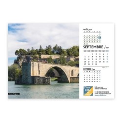Calendrier chevalet A5 (21x15 cm) personnalisé - Patrimoine France