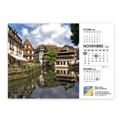 Calendrier chevalet A5 (21x15 cm) personnalisé - Patrimoine France