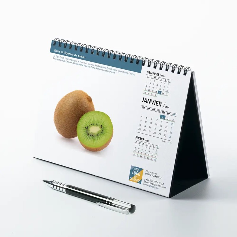 Calendrier chevalet A5 (21x15 cm) personnalisé - Fruits et légumes