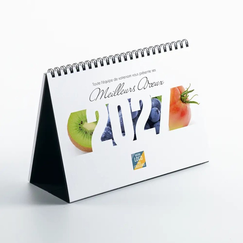 Calendrier chevalet A5 (21x15 cm) personnalisé - Fruits et légumes
