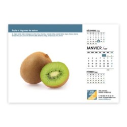 Calendrier chevalet A5 (21x15 cm) personnalisé - Fruits et légumes