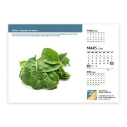 Calendrier chevalet A5 (21x15 cm) personnalisé - Fruits et légumes