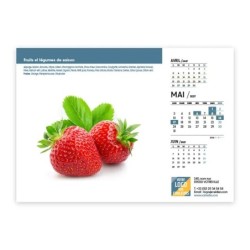 Calendrier chevalet A5 (21x15 cm) personnalisé - Fruits et légumes