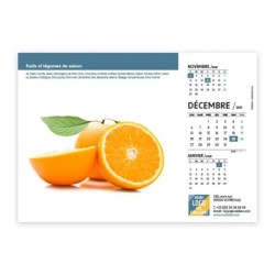 Calendrier chevalet A5 (21x15 cm) personnalisé - Fruits et légumes