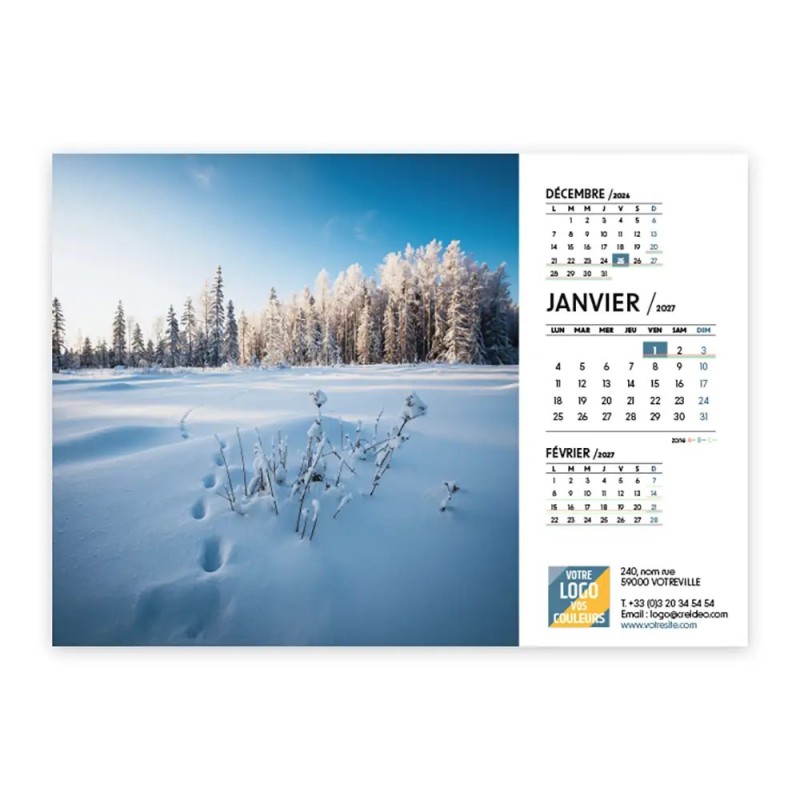 Calendrier chevalet A5 (21x15 cm) personnalisé - Nature