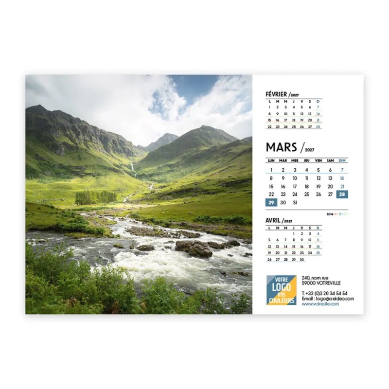 Calendrier chevalet A5 (21x15 cm) personnalisé - Nature