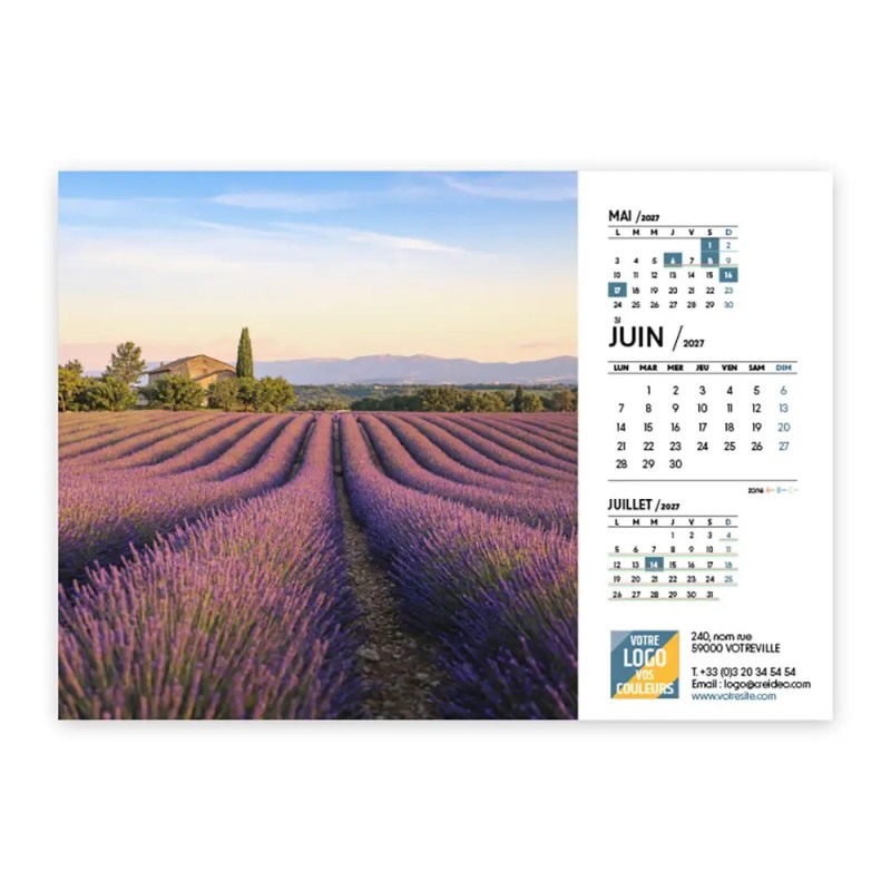 Calendrier chevalet A5 (21x15 cm) personnalisé - Nature