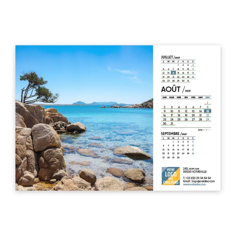 Calendrier chevalet A5 (21x15 cm) personnalisé - Nature