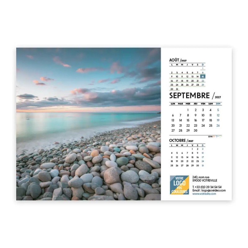 Calendrier chevalet A5 (21x15 cm) personnalisé - Nature