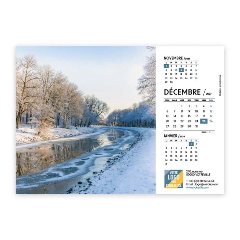 Calendrier chevalet A5 (21x15 cm) personnalisé - Nature
