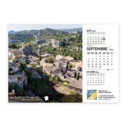 Calendrier chevalet A5 (21x15 cm) personnalisé - Villages de France