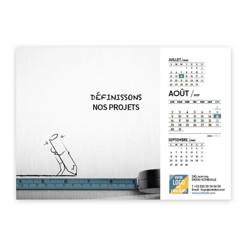 Calendrier chevalet A5 (21x15 cm) personnalisé - Business