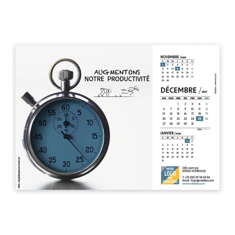 Calendrier chevalet A5 (21x15 cm) personnalisé - Business