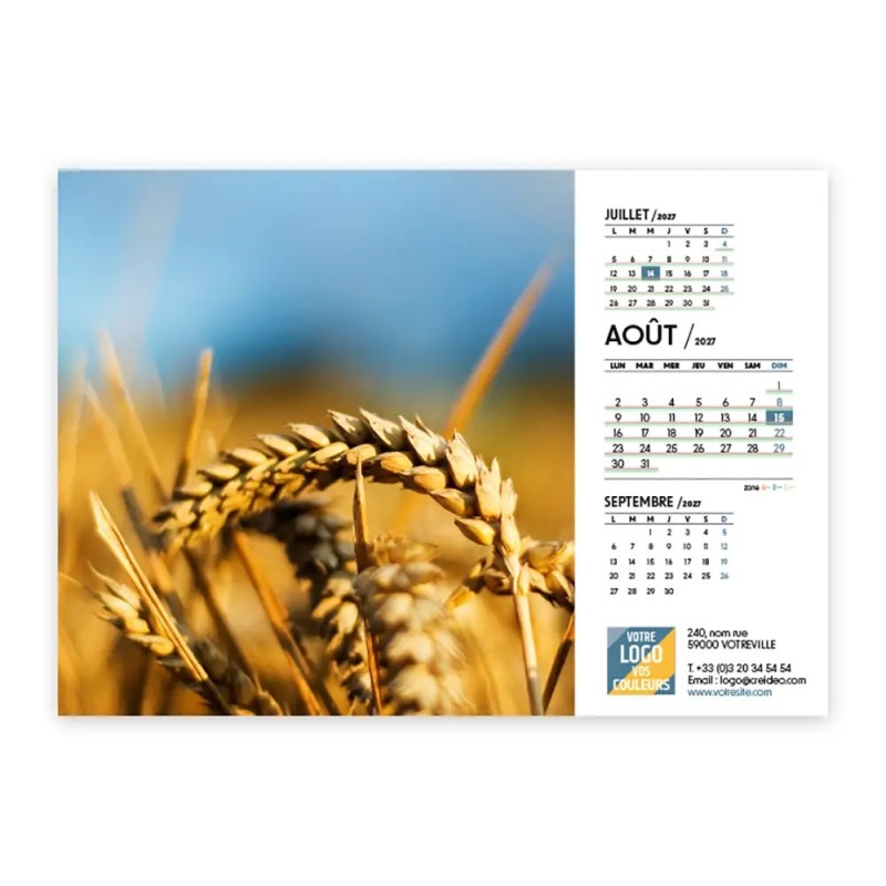 Calendrier chevalet A5 (21x15 cm) personnalisé - Zoom Nature