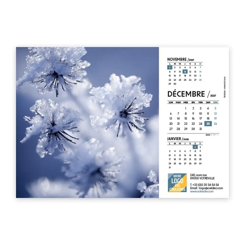 Calendrier chevalet A5 (21x15 cm) personnalisé - Zoom Nature