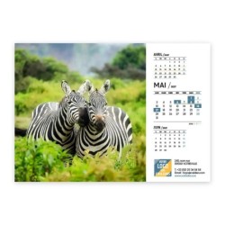 Calendrier chevalet A5 (21x15 cm) personnalisé - Faune