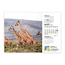 Calendrier chevalet A5 (21x15 cm) personnalisé - Faune