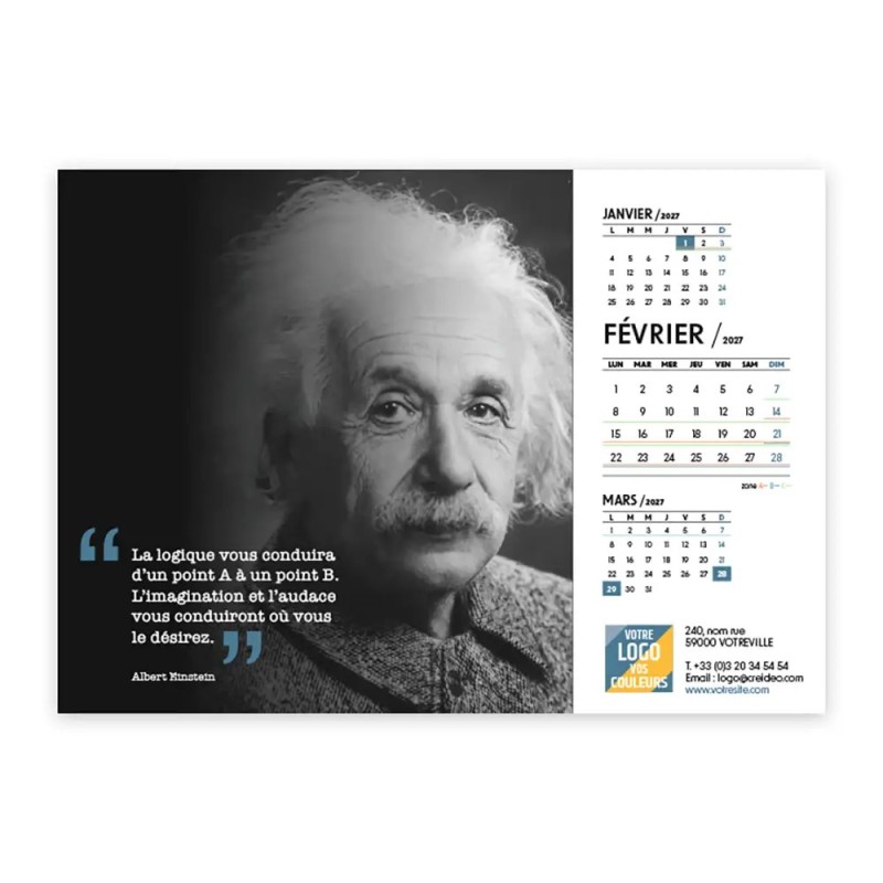 Calendrier chevalet A5 (21x15 cm) personnalisé - Citations 2