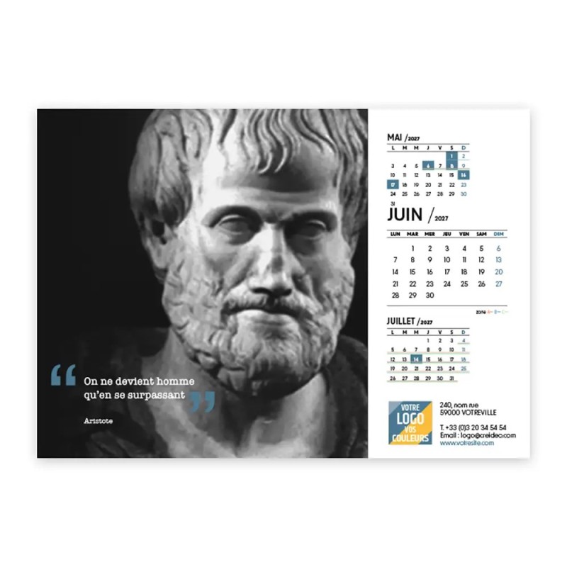 Calendrier chevalet A5 (21x15 cm) personnalisé - Citations 2