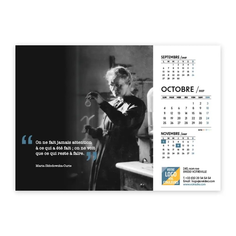 Calendrier chevalet A5 (21x15 cm) personnalisé - Citations 2