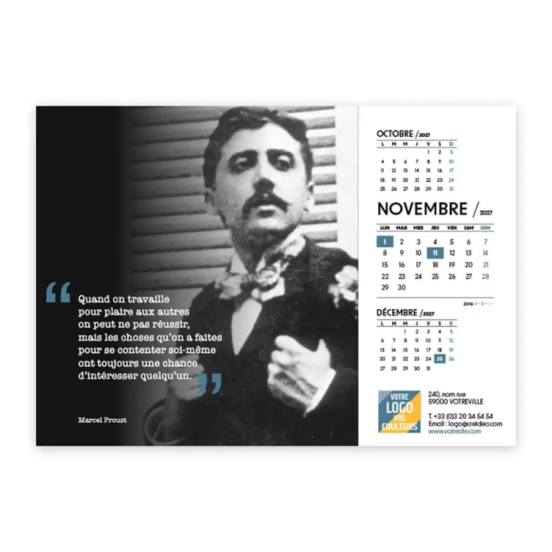 Calendrier chevalet A5 (21x15 cm) personnalisé - Citations 2