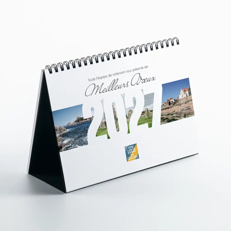 Calendrier chevalet A5 (21x15 cm) personnalisé - Littoral