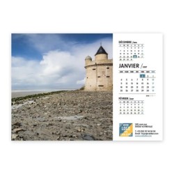Calendrier chevalet A5 (21x15 cm) personnalisé - Littoral