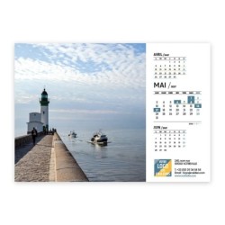 Calendrier chevalet A5 (21x15 cm) personnalisé - Littoral
