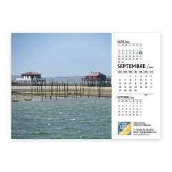 Calendrier chevalet A5 (21x15 cm) personnalisé - Littoral