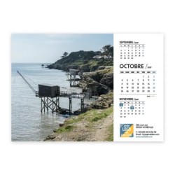Calendrier chevalet A5 (21x15 cm) personnalisé - Littoral
