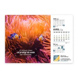 Calendrier chevalet A5 (21x15 cm) personnalisé - Océan