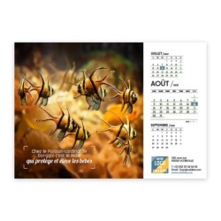 Calendrier chevalet A5 (21x15 cm) personnalisé - Océan