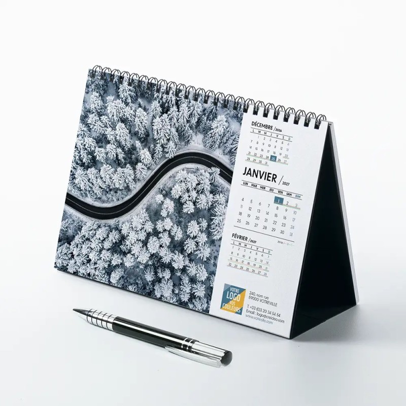 Calendrier chevalet A5 (21x15 cm) personnalisé - Vue du ciel