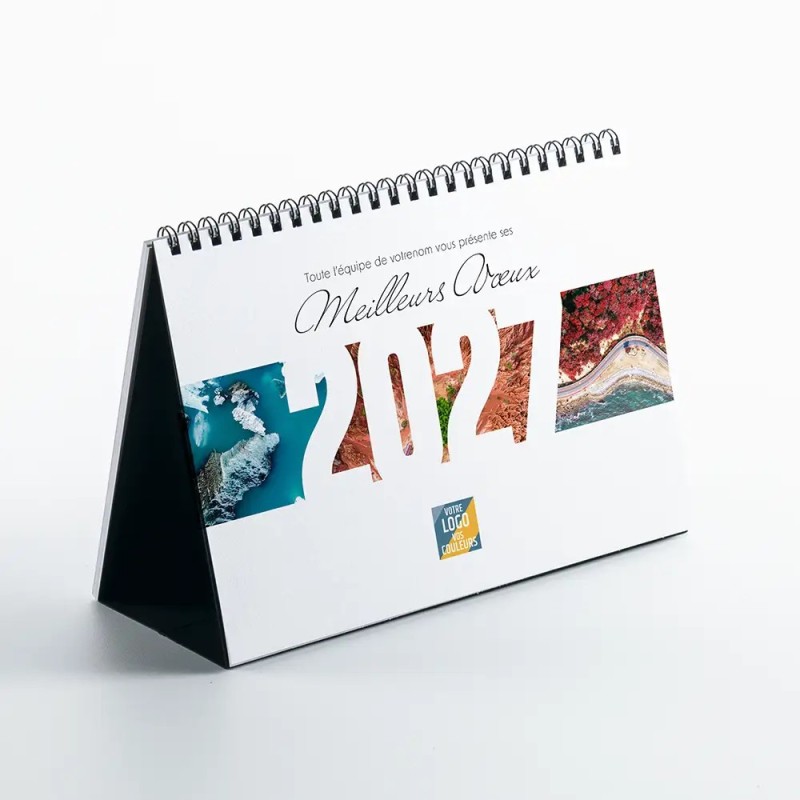 Calendrier chevalet A5 (21x15 cm) personnalisé - Vue du ciel