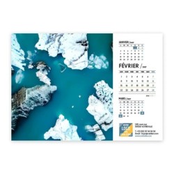 Calendrier chevalet A5 (21x15 cm) personnalisé - Vue du ciel