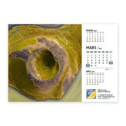 Calendrier chevalet A5 (21x15 cm) personnalisé - Vue du ciel