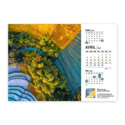 Calendrier chevalet A5 (21x15 cm) personnalisé - Vue du ciel