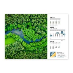 Calendrier chevalet A5 (21x15 cm) personnalisé - Vue du ciel