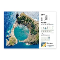Calendrier chevalet A5 (21x15 cm) personnalisé - Vue du ciel