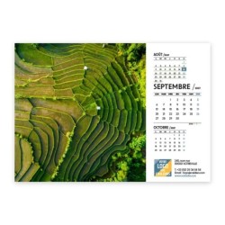 Calendrier chevalet A5 (21x15 cm) personnalisé - Vue du ciel