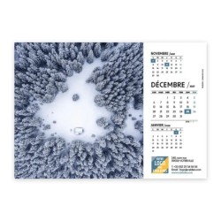Calendrier chevalet A5 (21x15 cm) personnalisé - Vue du ciel