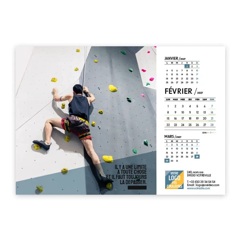 Calendrier chevalet A5 (21x15 cm) personnalisé - Citations sport